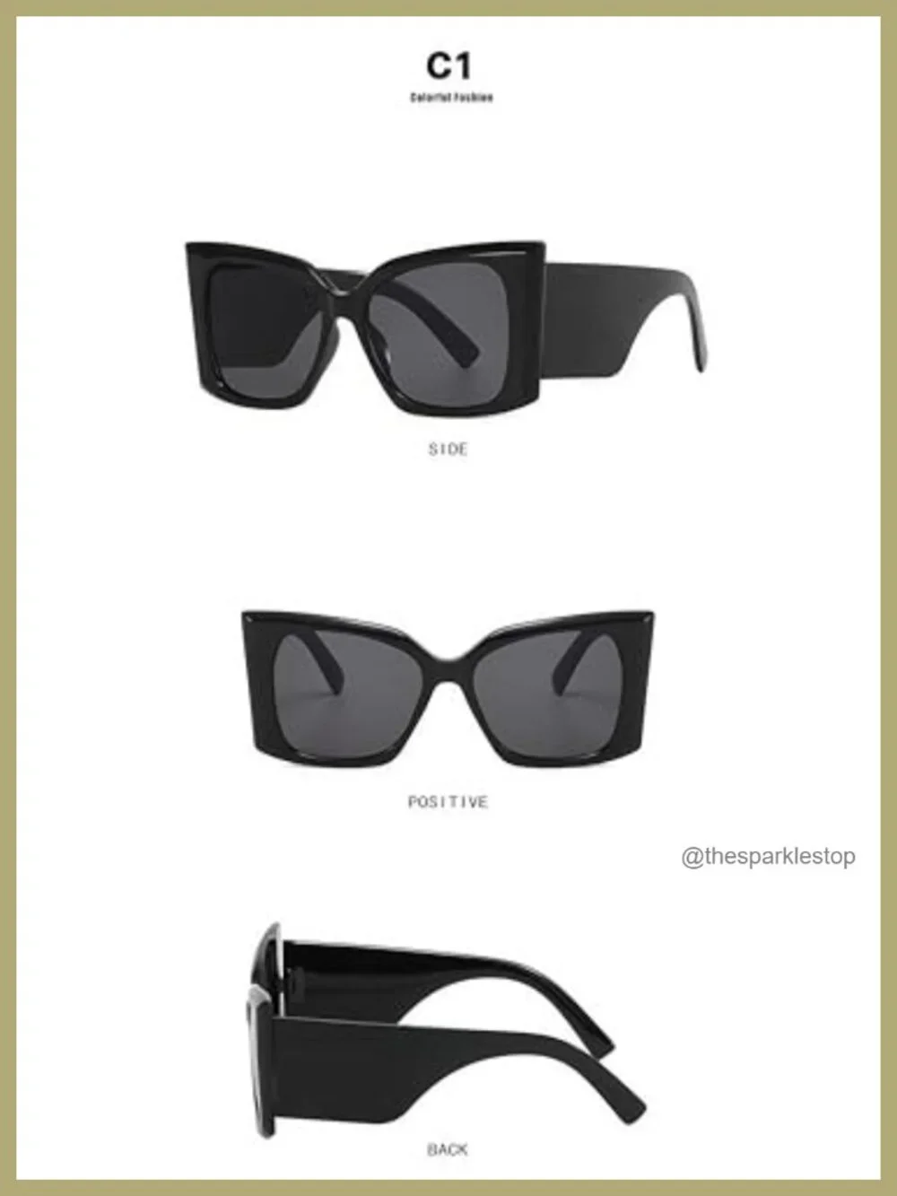 Oversized Square Y2K Sunglasses UV400 Protection for Women Men
